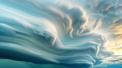 Aufkleber - FastMoving Clouds Detailed photographs of clouds racing across the sky capturing the dynamic motion and everchanging formations of the atmosphe  AI generated illustration