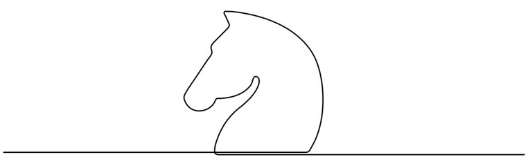 Poster - Horse head continuous one line drawn. Animal symbol. Vector illustration isolated on white.