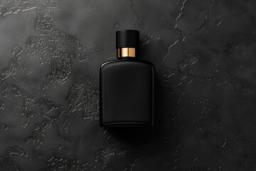 Beauty Meets Elegance: Black Perfume Bottle Mockup for Fashionable Cosmetic Brands - Isolated Container with Luxury Design and Style