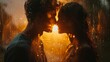 A Loving Couple Sharing a Morning Kiss Generative AI