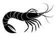 shrimp silhouette vector illustration