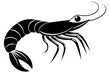shrimp silhouette vector illustration