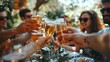 Friends and Family Celebrating Summer with a Toast Generative AI