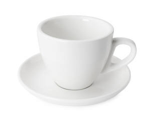 Wall Mural - Ceramic cup and saucer isolated on white