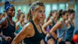 Enthusiastic Gym Instructor Leading a Vibrant Exercise Class Generative AI