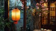 the evening there is an ancient chinese lantern