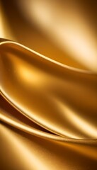 Sticker - Golden color smooth silk texture art vertical design, AI generated