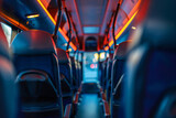 Fototapeta  - The interior of an unoccupied luxury bus
