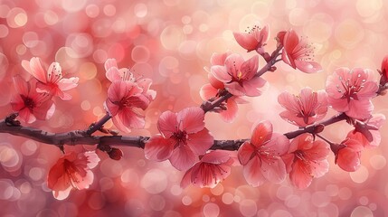 Wall Mural - Serene Cherry Blossom Dreams, generative ai