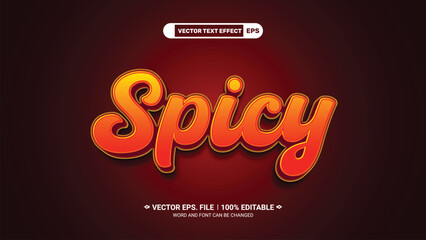 Poster - Editable 3d spicy vector text effect