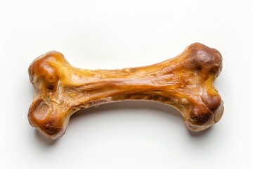 Poster - Top view of dog bone on white background