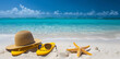 Beach Day Must-Haves: Sun Hat, Shades, Flip Flops, Sandy Serenity