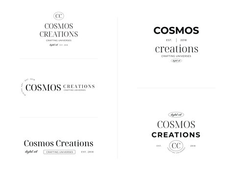Set of Minimal and Aesthetic typography logo template for company and beauty business