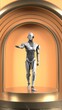 © carlos - The Golden Archway: A Modern Robotic Display