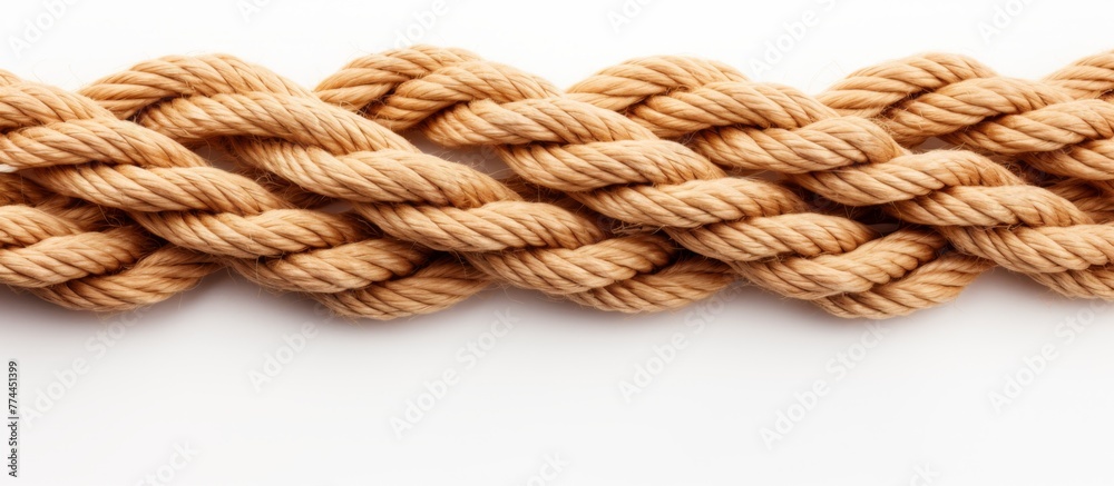 Detailed view of a single rope against a clear white backdrop, showing ...