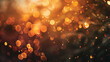 Golden abstract bokeh on a black background. Holiday concept. Abstract luxury swirling gold background with gold particles. Christmas Golden light shine particles. Gold foil texture.