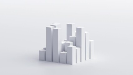 Aufkleber - Abstract animation, white geometric graph, 4k seamless looped video, 3d render