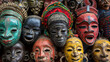 Kulturelles Mosaik: Bunte Vielfalt afrikanischer Masken anlässlich des African World Heritage Day.

