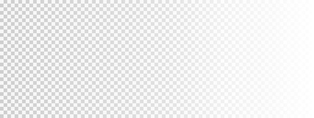 Fake PNG transparency texture with fading effect. Imitation of transparent background for photo or graphic elements. Mosaic pattern with white and grey squares. Pixel wallpaper. Vector illustration.