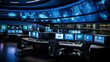 Advanced Security Control Room with Multiple Monitoring Stations Ai generation