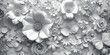 There is a large white flower on a wall with many flowers.AI Generative