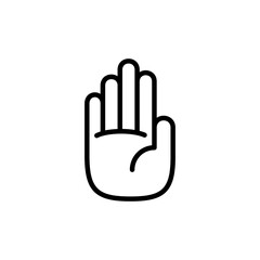 Hand icon vector isolated on white background. Hand gesture. hand stop