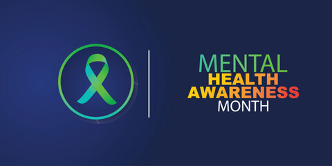 May is Mental Health Awareness Month banner. Mental Health Awareness an annual campaign highlighting awareness of mental health. Vector design illustration.
