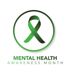 Wall Mural - May is Mental Health Awareness Month banner. Mental Health Awareness an annual campaign highlighting awareness of mental health. Vector design illustration.
