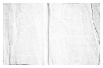 Old ripped torn blank white posters textures backgrounds grunge creased crumpled paper vintage collage placards empty space text