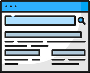 Aufkleber - Site links. SERP icon. Search engine result page. Internet search result page optimization technology, SERP or web content analysis outline vector symbol, site traffic ranking line pictogram or sign