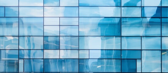 Poster - Modern architecture showcasing a sleek design with a stunning blue glass facade