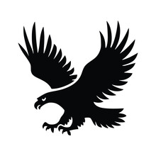 Eagle Illustration Symbol. Eagle Silhouette. Eagle Flying, Black Eagle Image