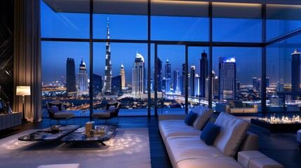 Wall Mural - luxury view from an apartment at night