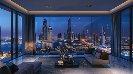 Wall Mural - beautiful view from a luxury Dubai apartment