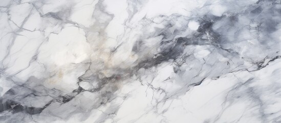 Poster - detailed view of a close-up monochrome surface with an intricate black and white marble pattern