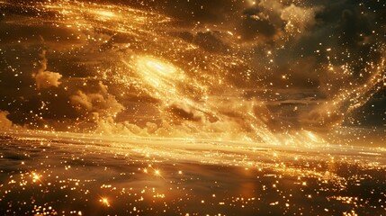 Aufkleber - A celestial glow cast over a mesmerizing canvas of g AI generated illustration