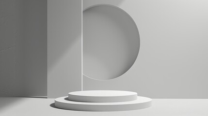Aufkleber - a clean and simple design featuring a podium in a mi ai generated illustration