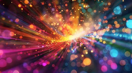 Poster - A dazzling display of colors and lights symbolizing   AI generated illustration
