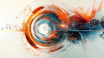 Aufkleber - A dynamic composition showcasing the synergy between AI generated illustration