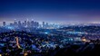 © Marco - view of the city of Los Angeles at night from a high hill overlooking downtown