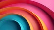 Semicircle futuristic background, 3D render clay style, Abstract geometric shape theme, colorful
