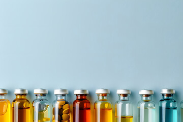 close up of medicine vials