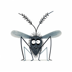 Minimalist digital drawing woodland mosquito