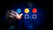 © okawa - Satisfaction survey, service experience on online application, Customer give rating to service on application. questionnaire for experience or customer satisfaction research.