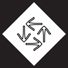 Poster - Repeat icon vector. Recycle logo design. Rotation vector icon illustration in rhombus isolated on black background