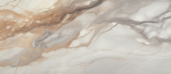 Poster - Piece of marble displaying intricate brown and white patterns, ideal for backgrounds or interior design projects