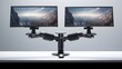 Dual-monitor stand with adjustable arms for ergonomic multi-display setups