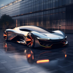 Canvas Print - A futuristic car with sleek design.