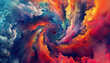 A whirlwind of vibrant colors spiraling into infinity, symbolizing the boundless energy and creativity of the universe