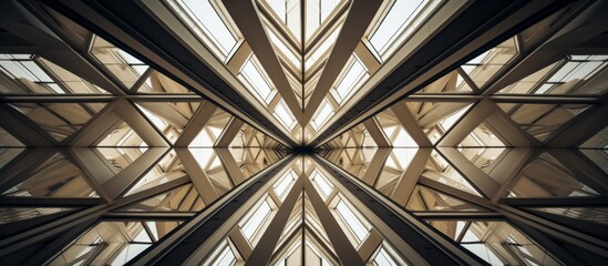 Poster - A modern building featuring a very large and impressive glass roof, allowing natural light to flood the interior